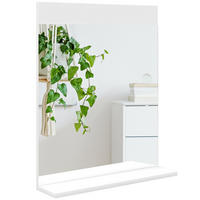 BADEZIMMERSPIEGEL, Wandspiegel mit Ablagefläche, 50 x 12 x 60 cm ,weiß - Weiß, Glas (12/60/50cm) - Vallsero
