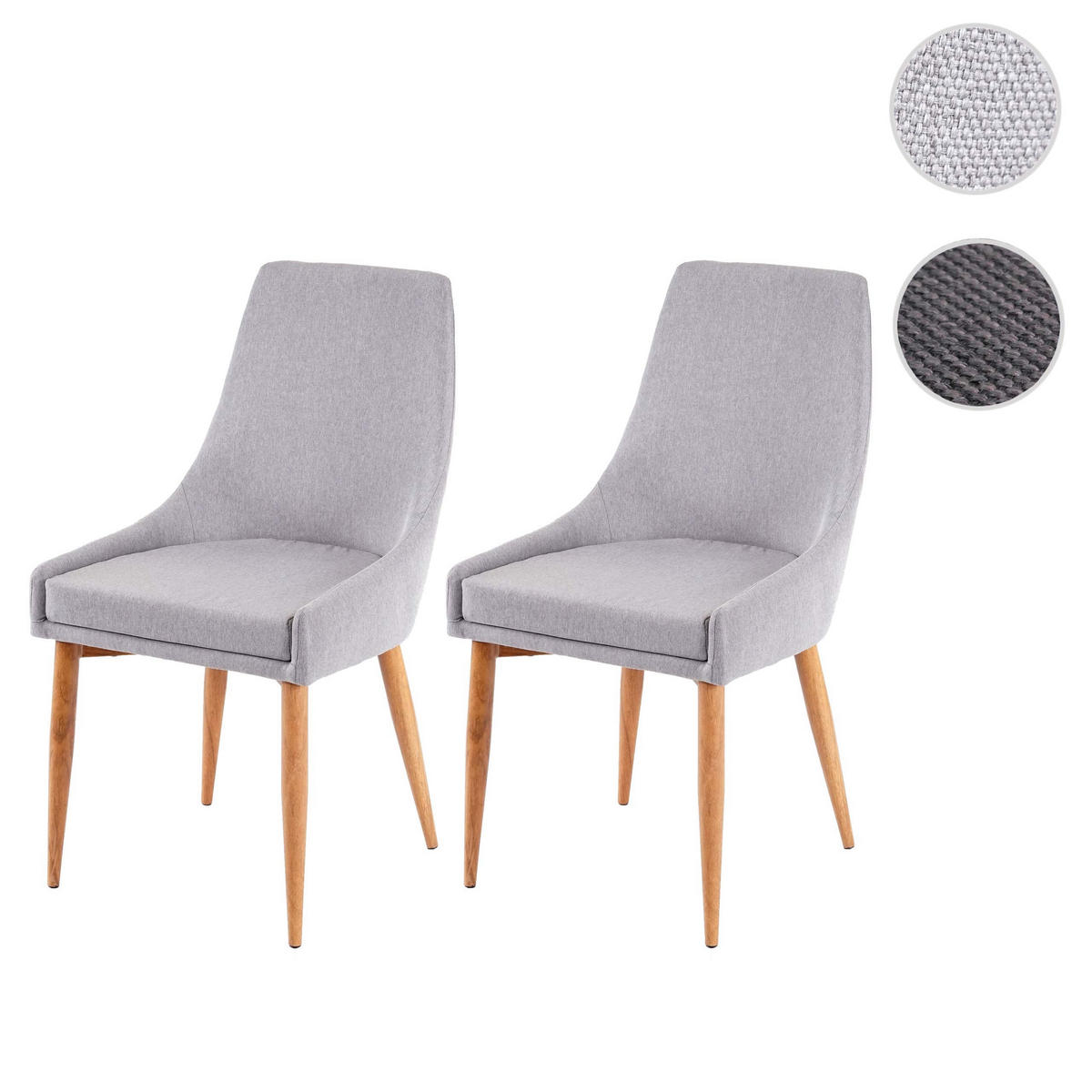 ESSZIMMERSTUHL Hellgrau 2er-Set - Hellgrau, Textil (50/89/60cm) - MCW