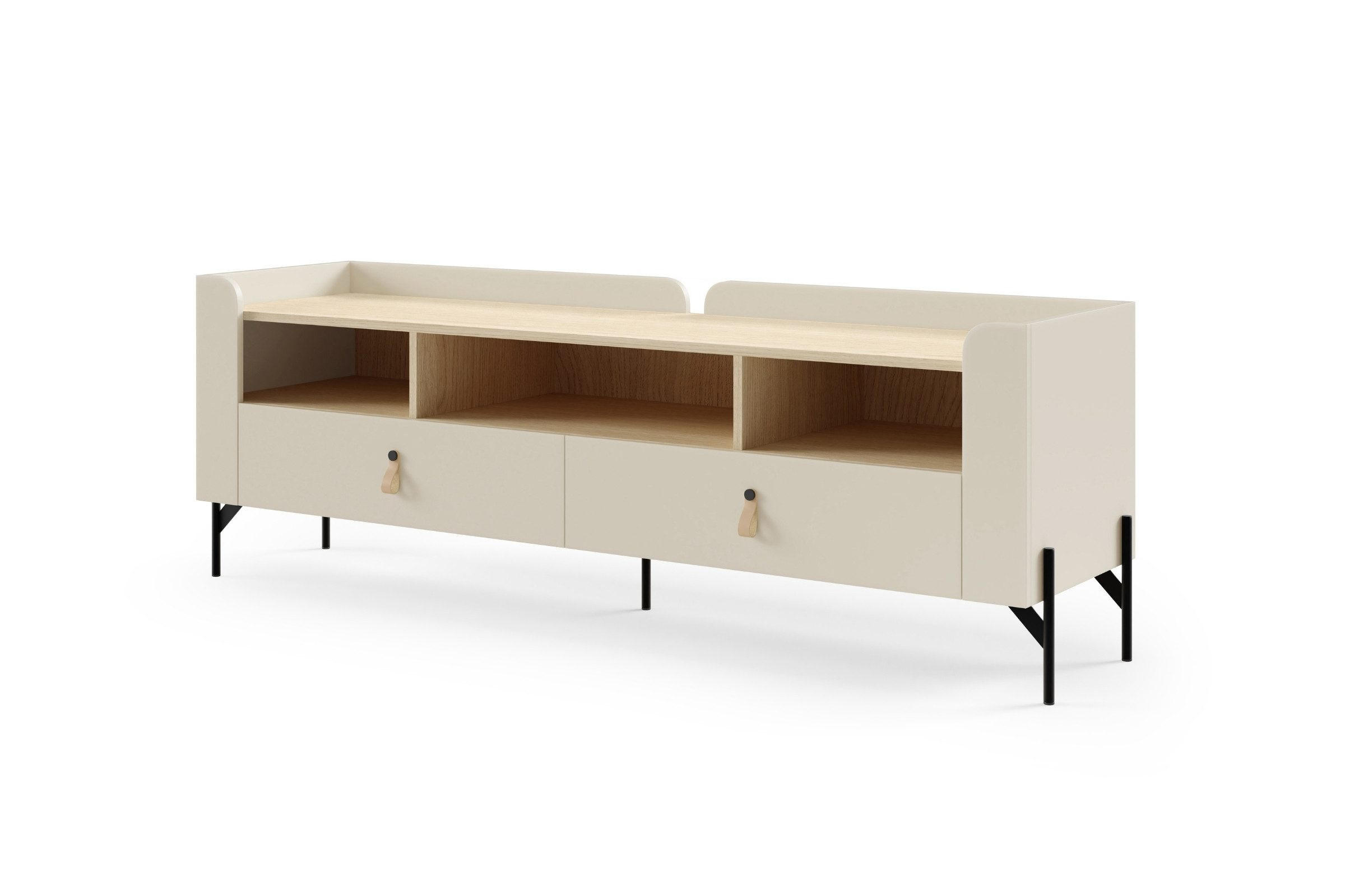 TV-LOWBOARD SOVI 09 160 / 55 / 42 cm in Macadamia / Eiche Mavelie - Eichefarben/Beige, Holzwerkstoff (160/55/42cm) - Deine Möbel 24