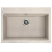 EINBAUSPÜLE TAU Beige, Einzelbecken, 50/70/21,5 cm - Beige, Stein (50/21.5/70cm) - bad land