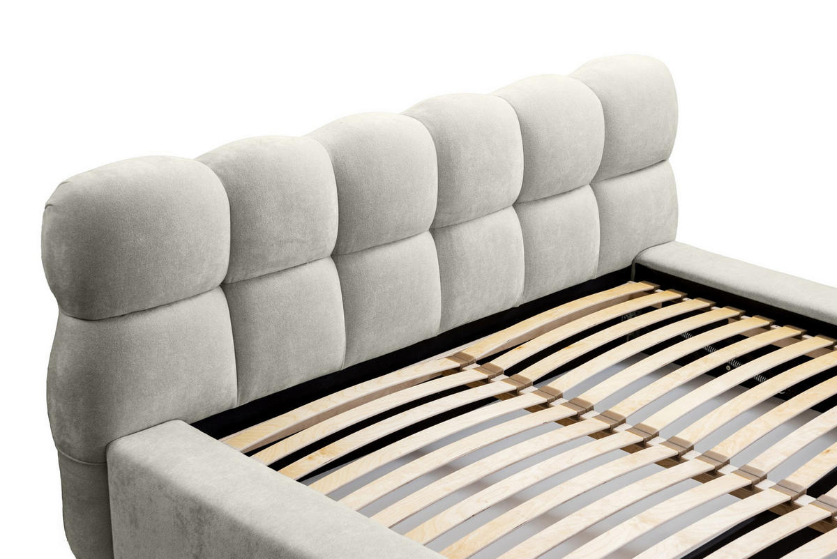 POLSTERBETT schenilen Struktur Paulon 160x200 cm, Grau/Beige - Graubraun, Textil (160/200cm) - Fedve