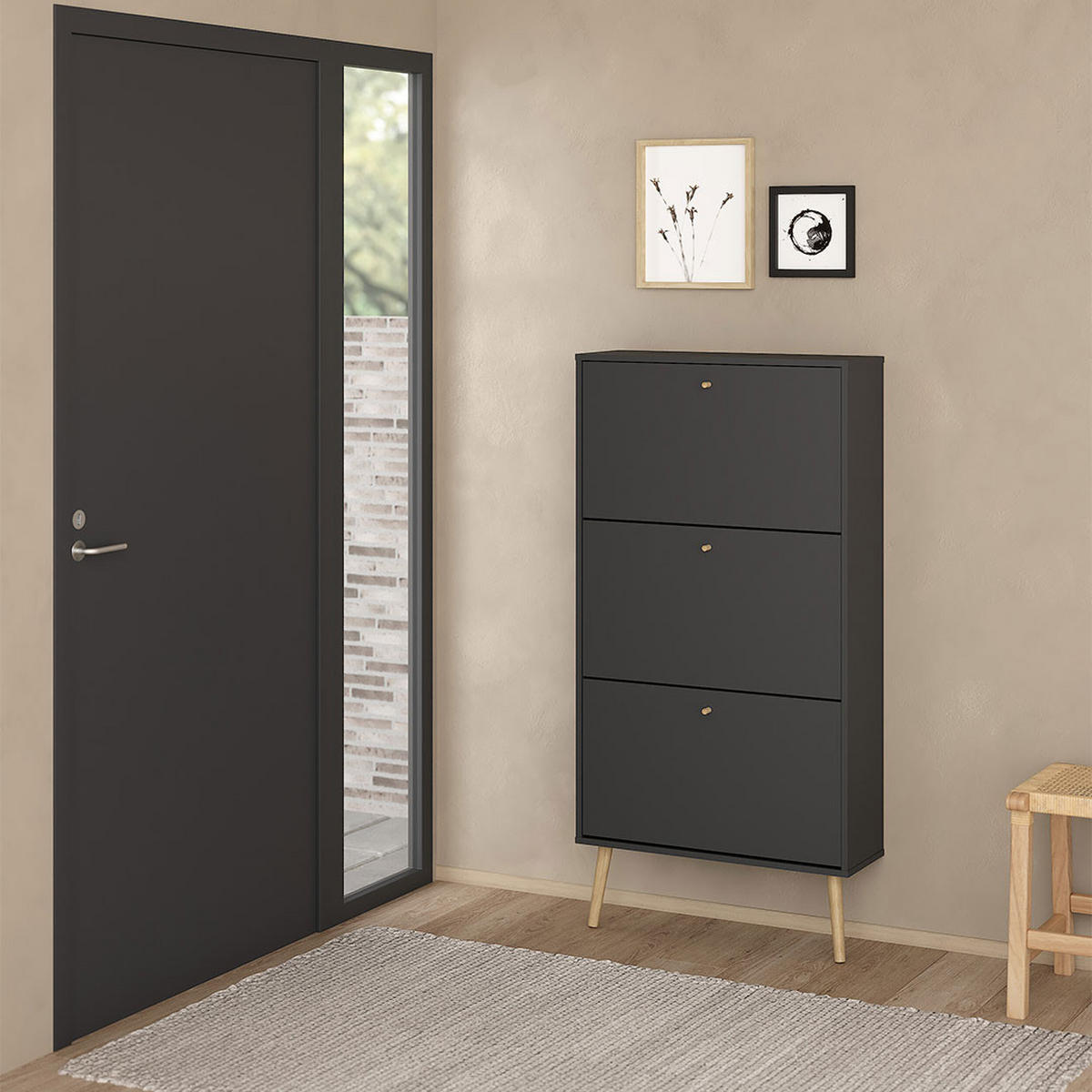 SCHUHSCHRANK, Bodo, Grau, Holzwerkstoff, 71 x 24 x 140 cm - Grau, Holzwerkstoff (71/140/24cm) - ebuy24