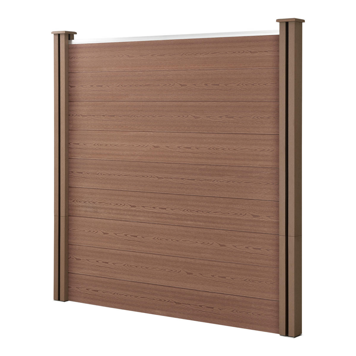 GARTENZAUN Schrägel - Braun, Kunststoff (625/183cm) - NEU.HOLZ