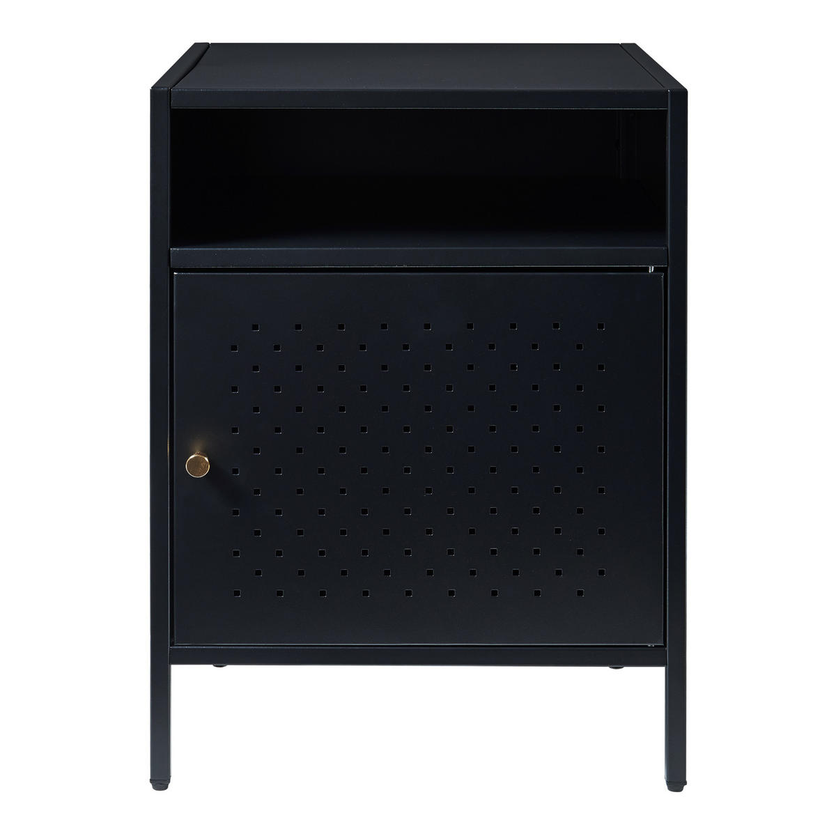 NACHTSCHRANK Janakkala - Schwarz, Metall (40/55/40cm) - [en.casa]