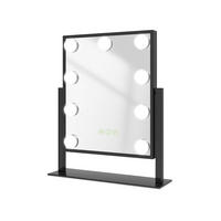 KOSMETIKSPIEGEL Rechteckiger mit Beleuchtung, Schwarz, 30/25 cm - Schwarz, Glas (25/8.5/30cm) - EMKE