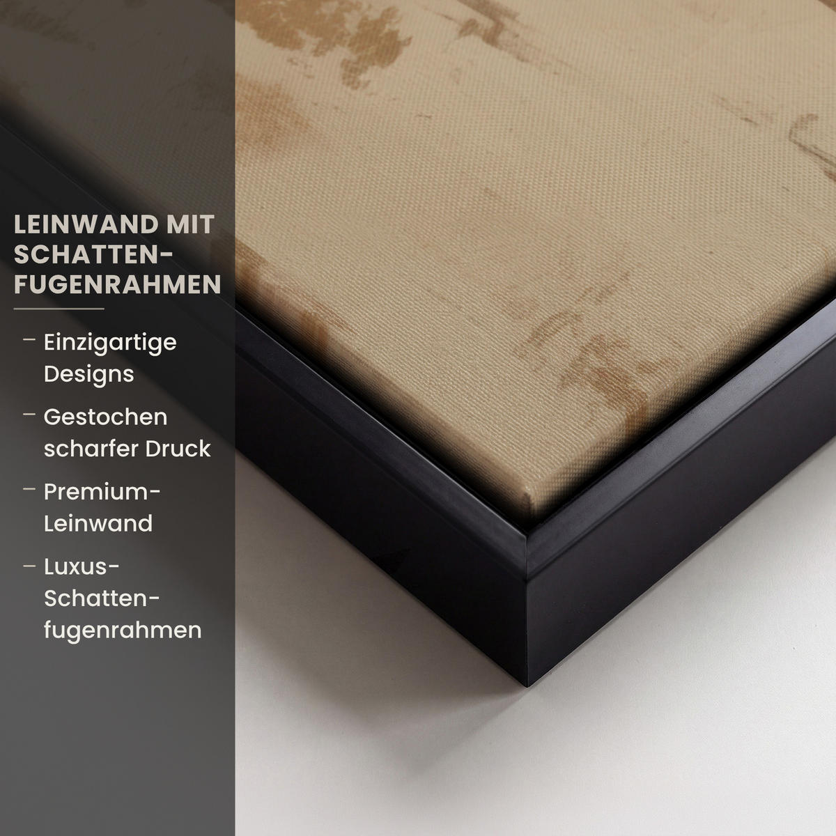LEINWAND Bilder mit Rahmen - Frau - Gold - Abstrakt - Textur - 100x70 - Goldfarben, Textil (100/70cm) - MuchoWow