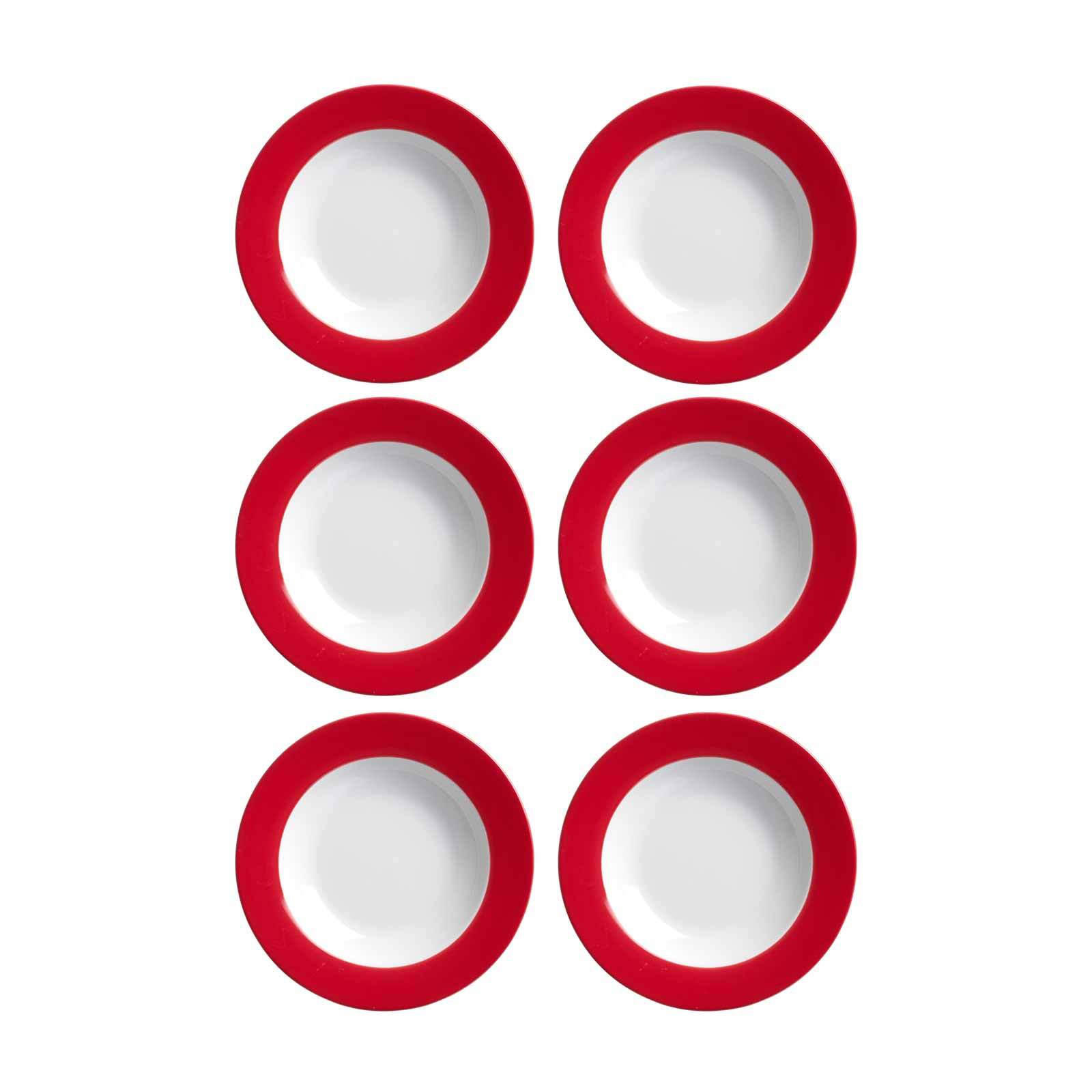 SUPPENTELLER Doppio Rot ø 22 cm 6er Set - Rot, Keramik (22cm) - Ritzenhoff Breker