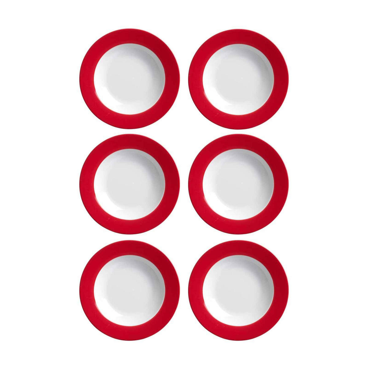 SUPPENTELLER Doppio Rot ø 22 cm 6er Set - Rot, Keramik (22cm) - Ritzenhoff Breker