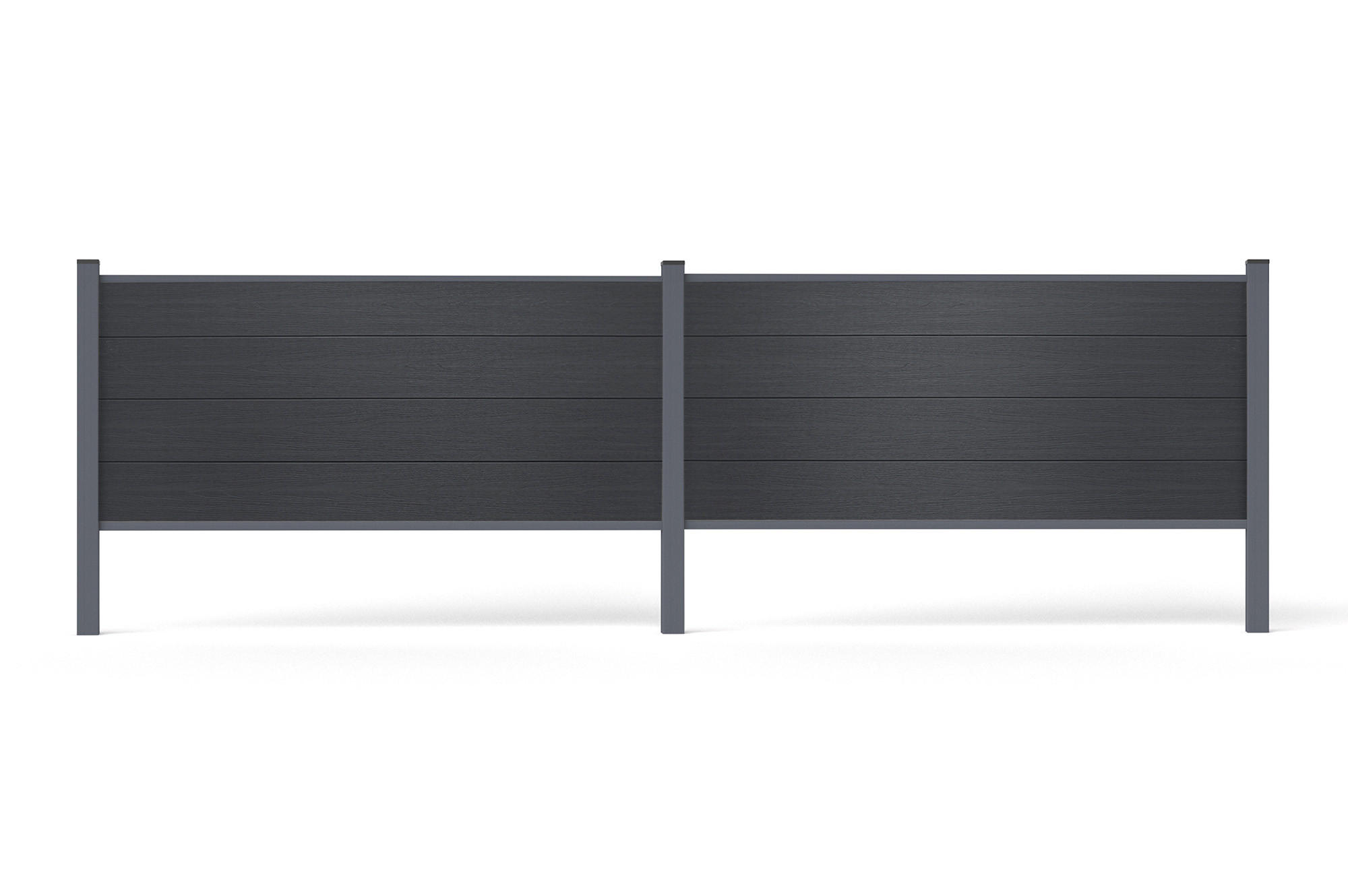 VERBUNDZAUN 2 m STOCKHORN, H. 90 cm, zum Einbetonieren, grau - Grau, Holzwerkstoff (200/90cm) - Casanoov