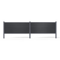 VERBUNDZAUN 2 m STOCKHORN, H. 90 cm, zum Einbetonieren, grau - Grau, Holzwerkstoff (200/90cm) - Casanoov