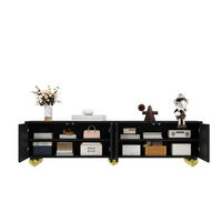 TV-ELEMENT mit 4 Türen 170 x 38 x 44 cm Schwarz - Schwarz, Holzwerkstoff (38/44/170cm) - Beauniv