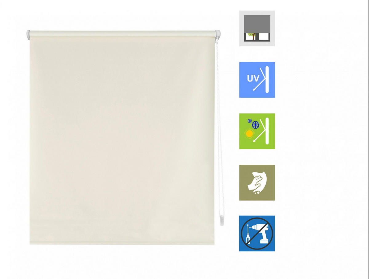 ROLLO Easyfix Polyester Opaque Cream 72x180 - Creme, Textil (72/180/1cm) - Purline