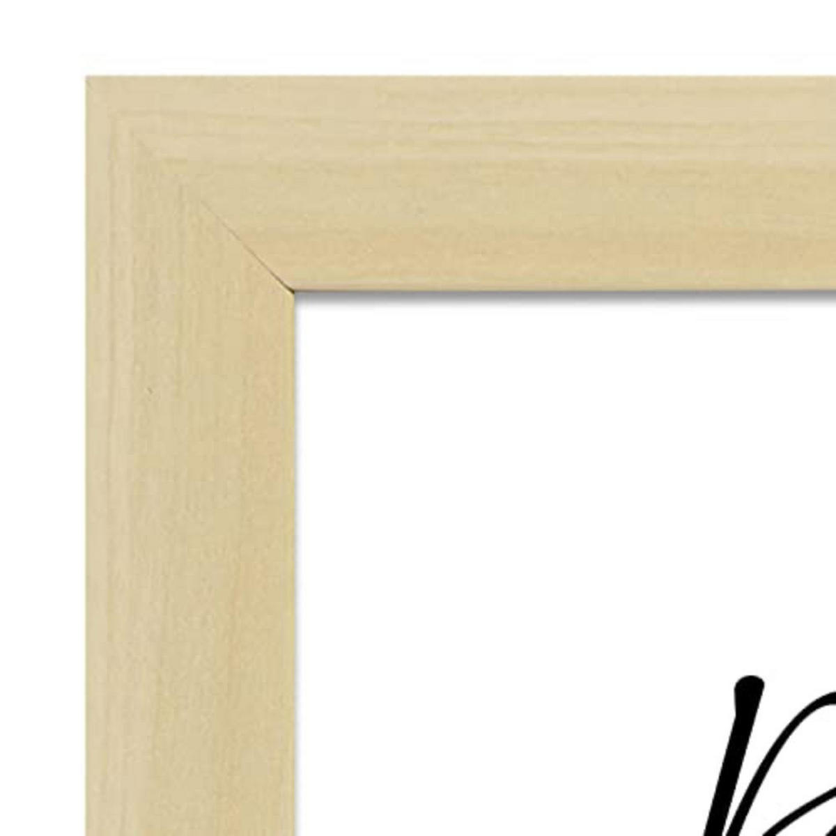 POSTER Set mit 4 Küche TypografieStil A4 Rahmen aus hellem Holz - Beige, Papier (29.7/3cm) - Nacnic