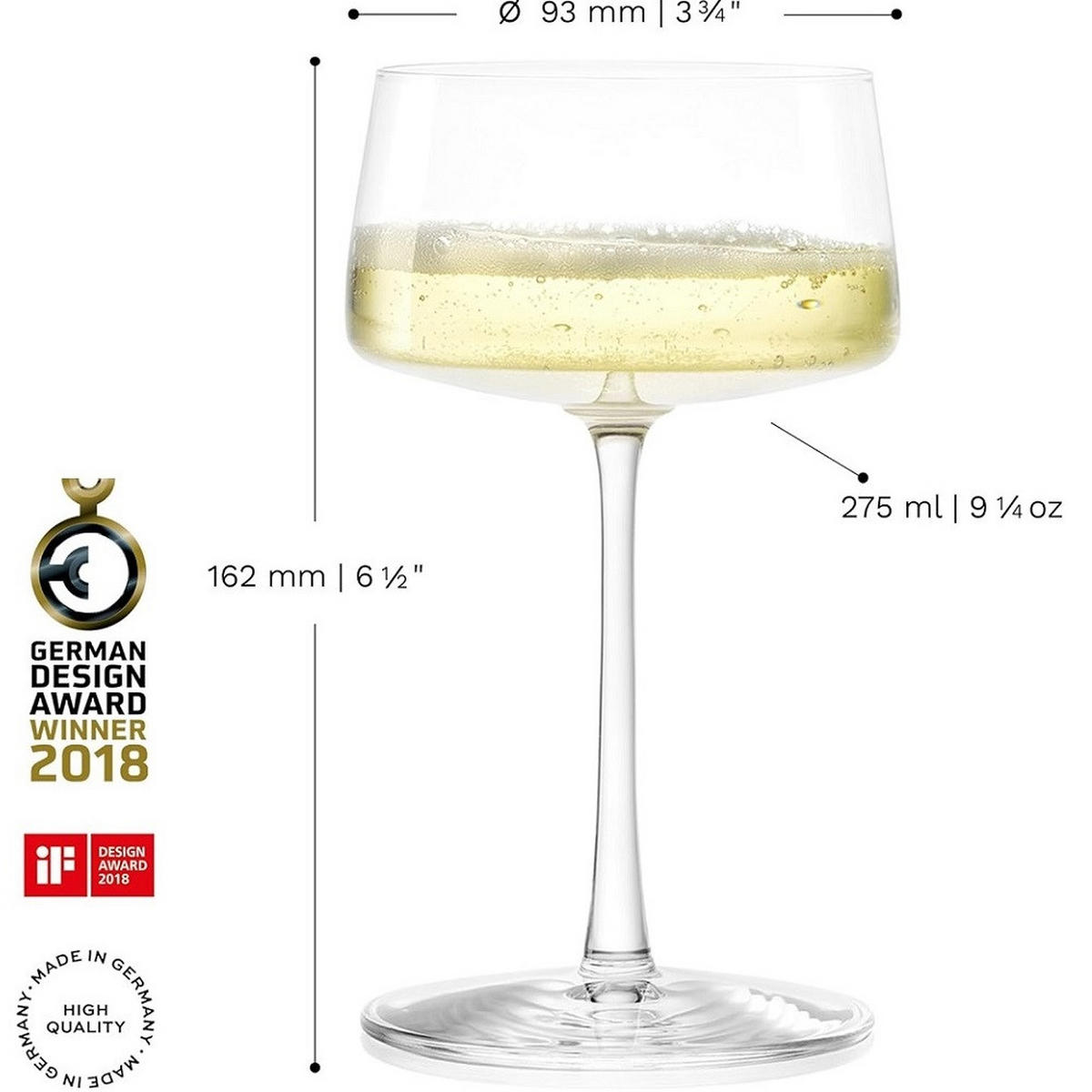 CHAMPAGNERSCHALE Power 6er Set - Transparent, Glas (0.276L) - Stölzle