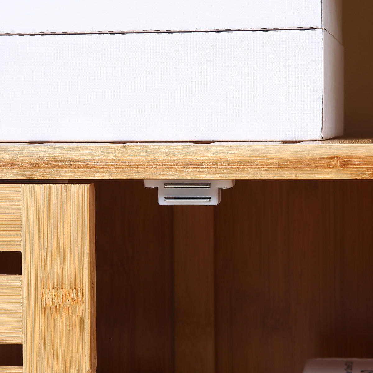 SIDEBOARD Bambus, 3 Türen, 100/35/82 cm - Naturfarben, Holz (100/82/35cm) - PANGIVO