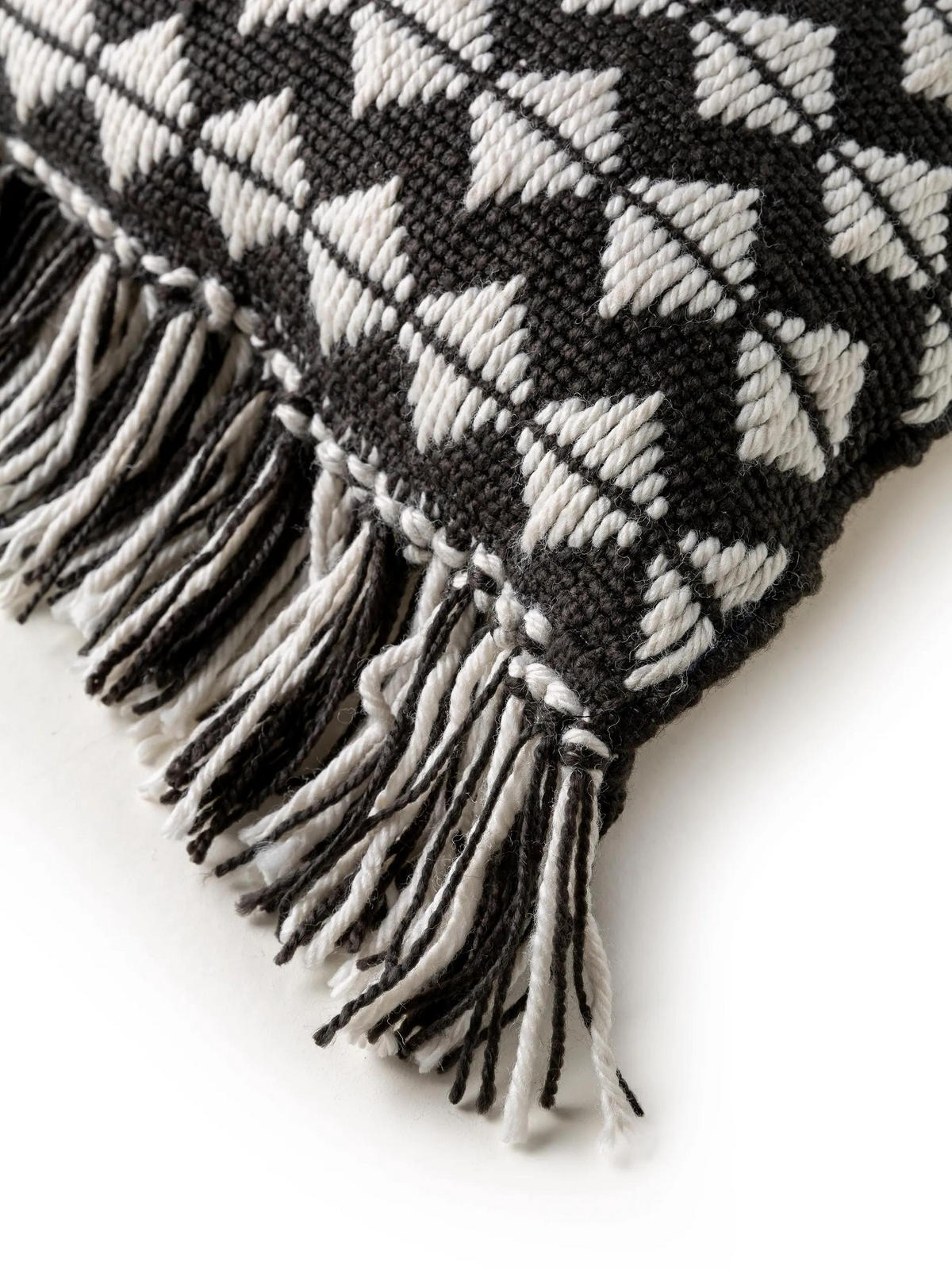 OUTDOORKISSEN Morty Schwarz/Weiß 40x40 cm - Schwarz, Textil (40/40cm) - benuta Pure