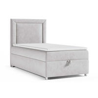 BOXBETT mit Bettkasten Trinity K3-SINGLE Bonellfederkern inkl. Topper - Silberfarben, Holz/Holzwerkstoff (100/200cm) - Best For Home