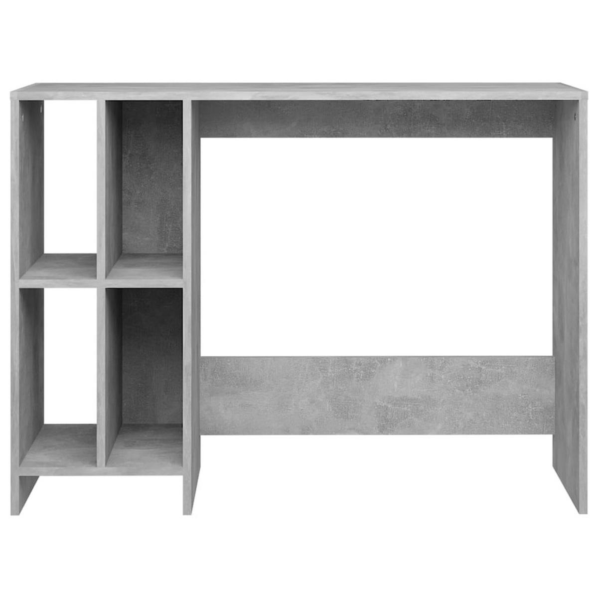 SCHREIBTISCH mit 4 Fächern 102,5/35/75 cm aus Holzwerkstoff Betongrau - Hellgrau/Grau, Holz (35/102.5/75cm) - vidaXL