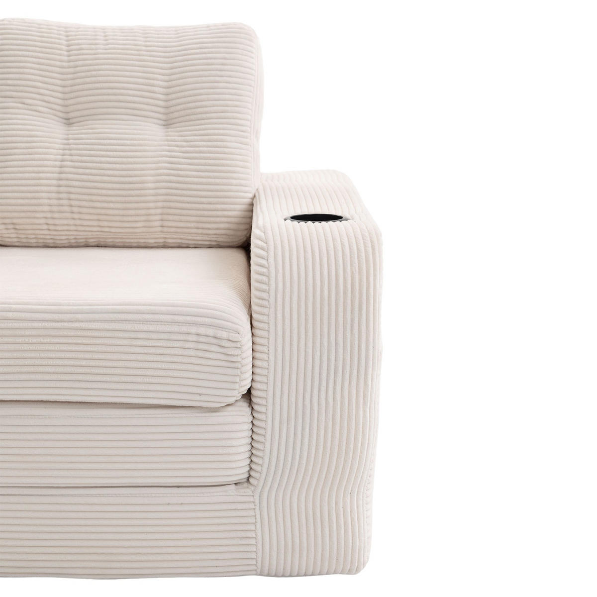 SCHLAFSOFA 2-Sitzer Sofa mit 2 Zierkissen,Lounge Sofa,Polstersofa,Cord,Beige - Beige, Textil (136/82.5/80cm) - LVHOM