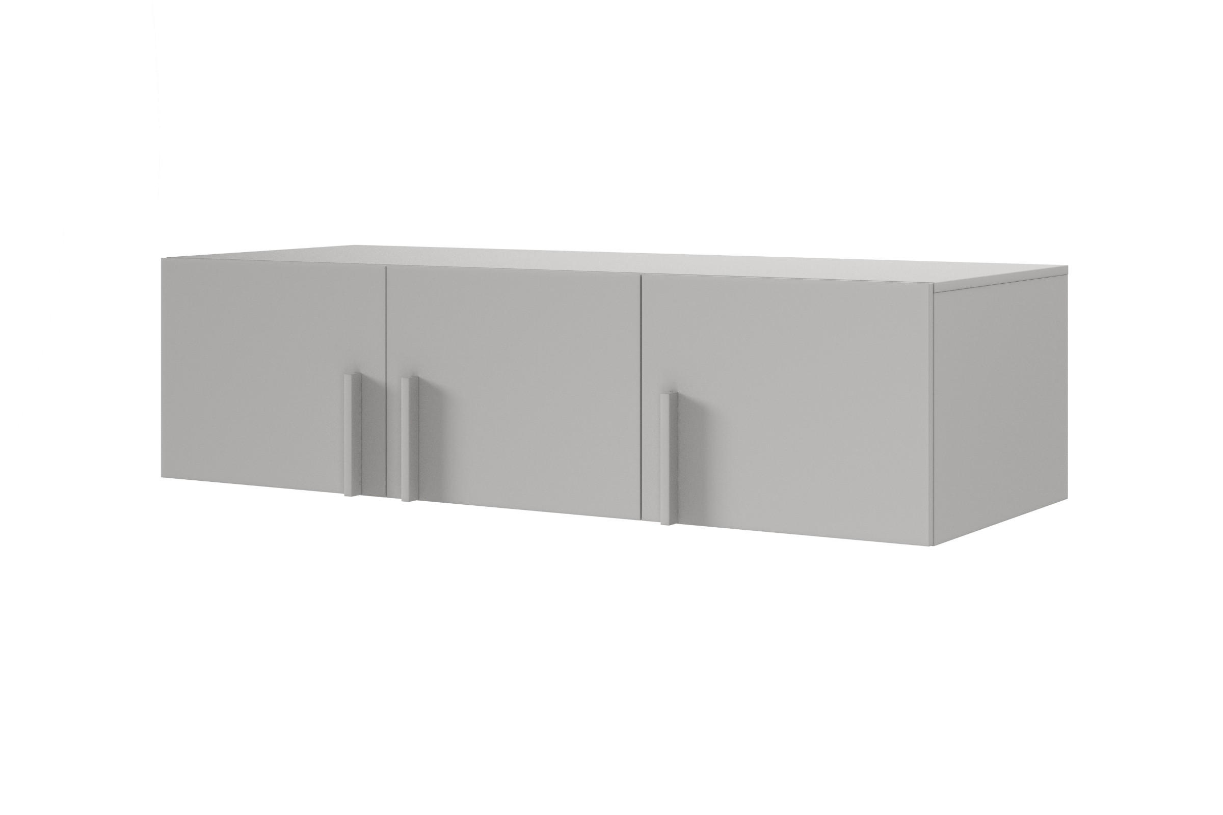 AUFSATZSCHRANK BRISSO BRN2 150/40/60,5 cm in Platingrau - Grau, Holzwerkstoff (150/40/61cm) - Deine Möbel 24