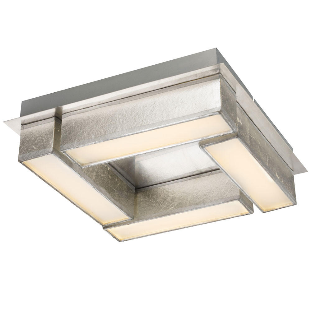 LED DECKENLEUCHTE AMY I Metall Silber - Silberfarben, Metall (30/30/8.5cm) - Globo Lighting