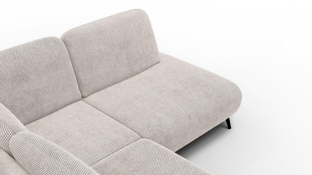 ECKSOFA FEBE 5-Sitzer rechts, beige - Beige/Schwarz, Holz/Textil (271/190cm) - Courtois Laville