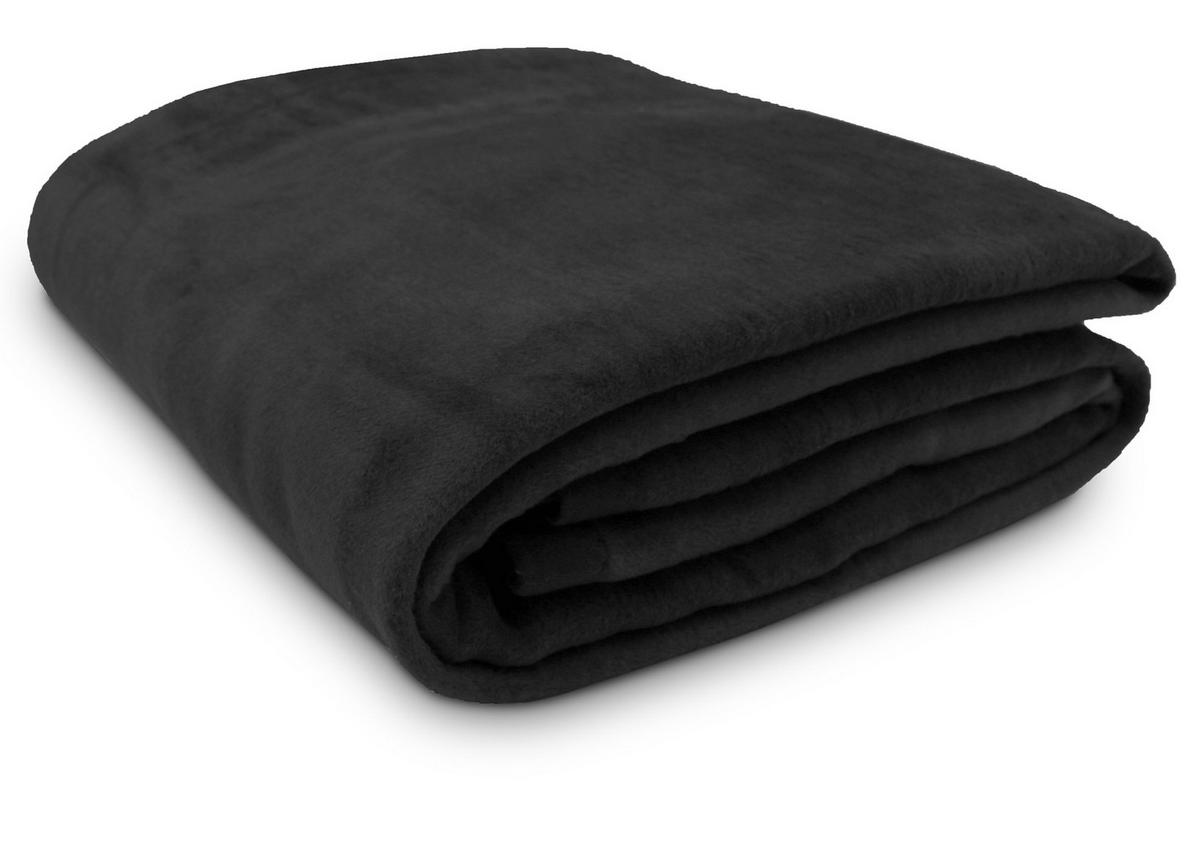 KUSCHELDECKE, 150x200 cm, 60% Baumwolle, 40% Polyacryl, Schwarz - Schwarz, Naturmaterialien (150/200cm) - Zollner