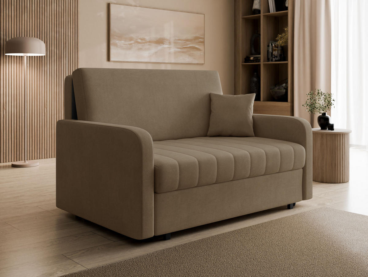 SCHLAFSOFA Viva Silk III - Schwarz/Braun, Holz/Textil (152/85/98cm) - MIRJAN24
