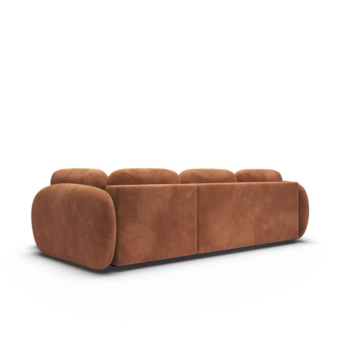 ECKSOFA AMICO II R-S Orange Geflochtener Stoff mit Schlaffunktion - Orange, Holz (289/190cm) - MASSENO