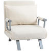 3-IN-1 Schlafsofa Schlafsessel Armlehne Klappbett Gästebett Chaiselongue Creme - Creme, Kunststoff (69/80/65cm) - HOMCOM