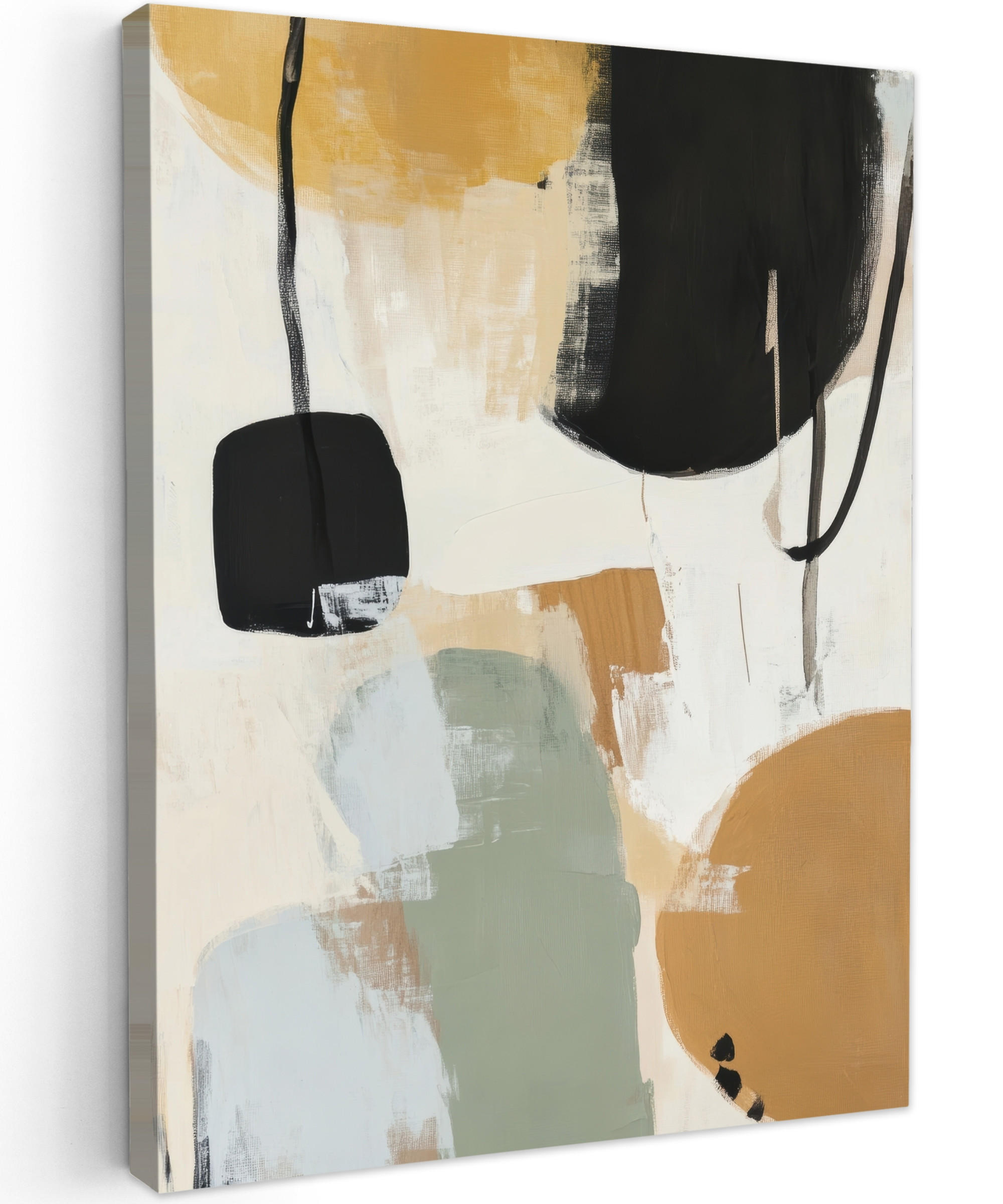 LEINWANDBILD Farbe - Abstrakt - Farben 60x80 cm - Currygelb, Textil (60/80cm) - MuchoWow