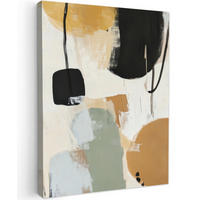 LEINWANDBILD Farbe - Abstrakt - Farben 60x80 cm - Currygelb, Textil (60/80cm) - MuchoWow