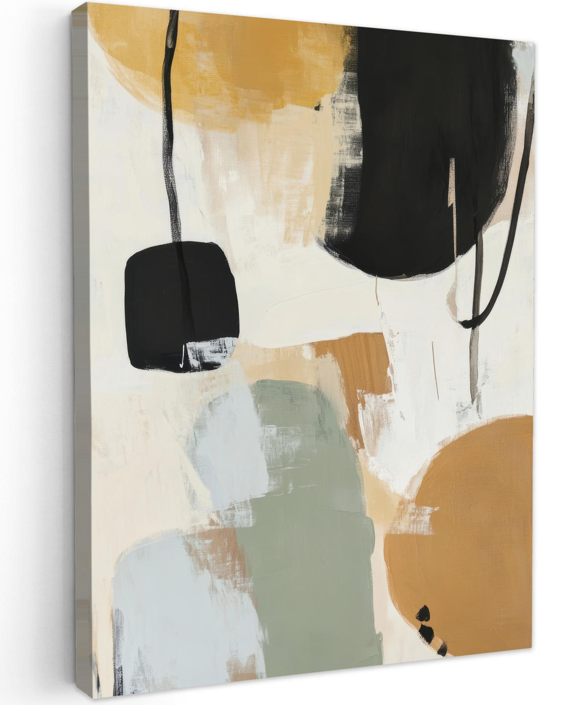 LEINWANDBILD Farbe - Abstrakt - Farben 60x80 cm - Currygelb, Textil (60/80cm) - MuchoWow