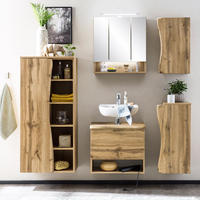 BADMÖBEL-SET 5-TLG. Kahla-03 - Braun, Holzwerkstoff (199/200/40cm) - Lomado