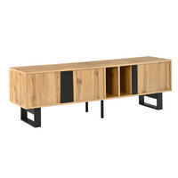 LOWBOARD DE-40128 mit Eisenbeinen Natur - Naturfarben, Holzwerkstoff (160/50/40cm) - ComfortXL