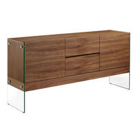 SIDEBOARD Sideboard Nussbaum und gehärtetes Glas 180/45/85 cm - Transparent/Walnussfarben, Glas/Holz (180/85/45cm) - ANGEL CERDA