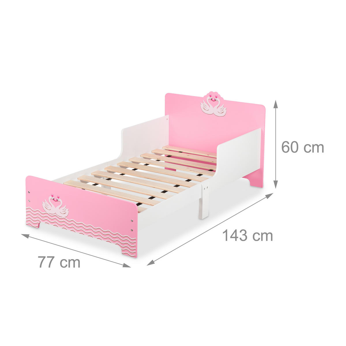 KINDERBETT - Multicolor, Holz/Kunststoff (77/60/143cm) - Relaxdays