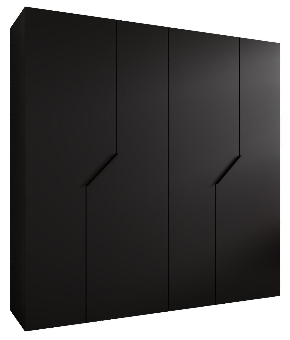 DREHTÜRENSCHRANK 202/200/52 4-türig - Schwarz, Holz/Metall (200/202/52cm) - Abiks Möbel