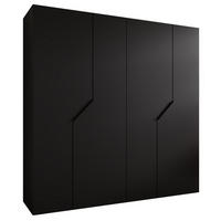 DREHTÜRENSCHRANK 202/200/52 4-türig - Schwarz, Holz/Metall (200/202/52cm) - Abiks Möbel