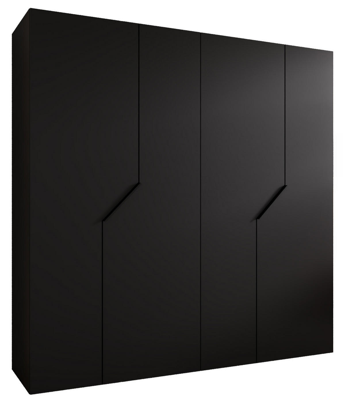 DREHTÜRENSCHRANK 202/200/52 4-türig - Schwarz, Holz/Metall (200/202/52cm) - Abiks Möbel