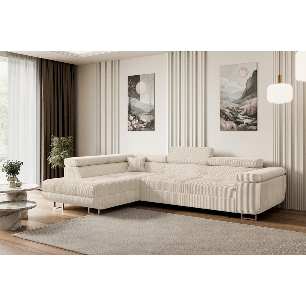 Thumbnail - Altdecor Ecksofa, Beige, Textil, 4-Sitzer, L-Form, Ottomane links, 272x202 cm, Wohnzimmer, Sofas & Couches, Wohnlandscha...