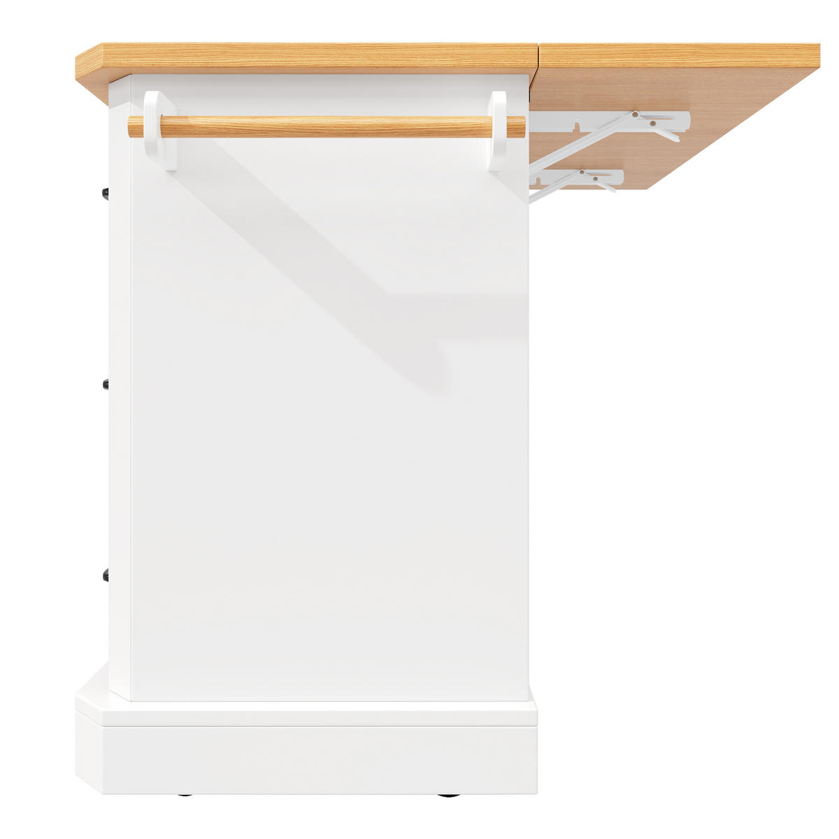 KÜCHENINSEL DE-41160 120/45-75/91 cm mit 2 Türen und 6 Schubladen Weiß - Weiß, Holzwerkstoff (120/91/45cm) - ComfortXL