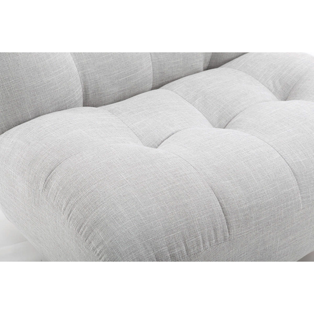 SESSEL skandinavisch Grau Eiche YUMI - Grau, Textil (84/89/96cm) - Miliboo