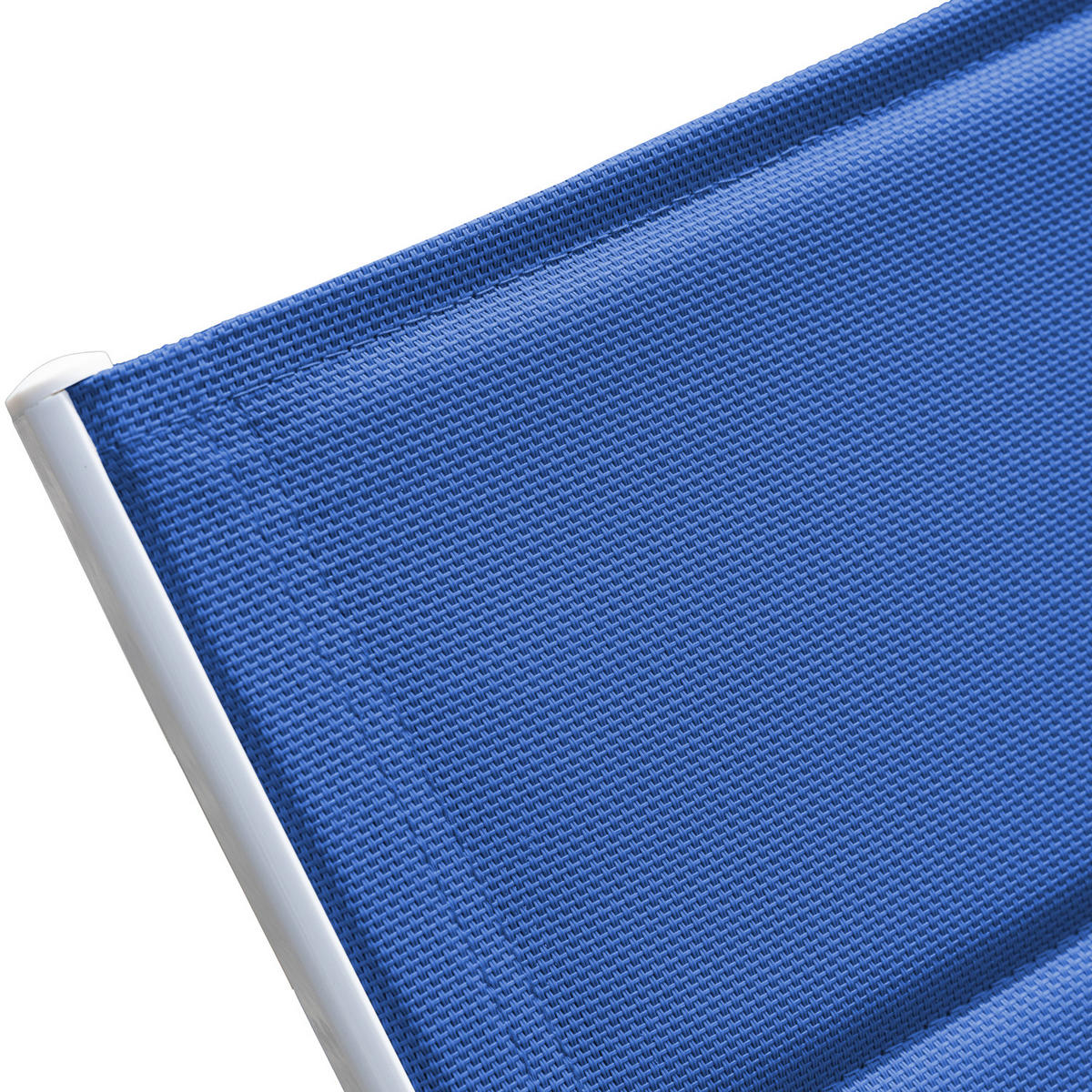 SONNENLIEGEN Barbados Blau und Weiß 2 Plätze - Blau, Metall (61/95/198cm) - Happy Garden