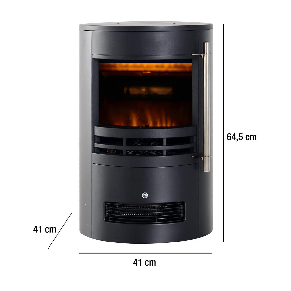 ELEKTROKAMIN Schwarz 41/41/65 cm - Schwarz, Metall (41/65/41cm) - Mobili Rebecca