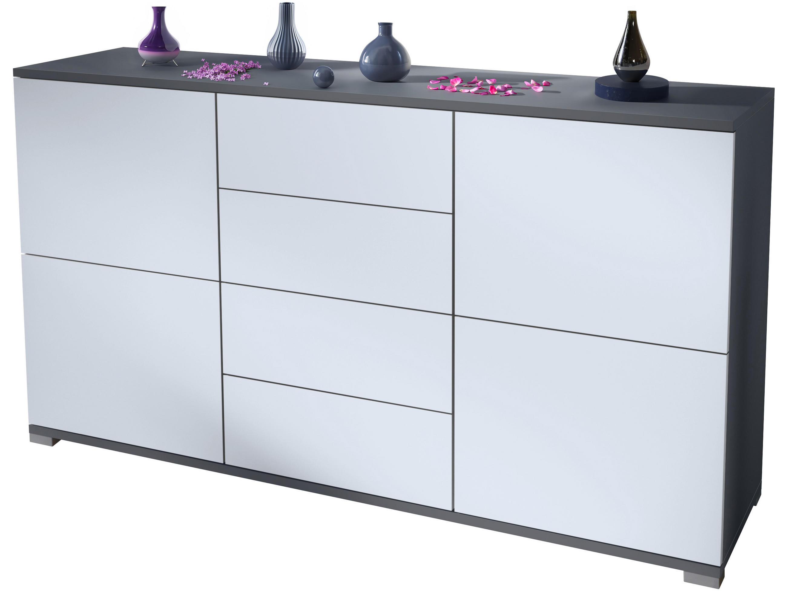 SIDEBOARD Rova Weiß matt - Weiß, Holzwerkstoff (138.5/75.5/35cm) - Vladon