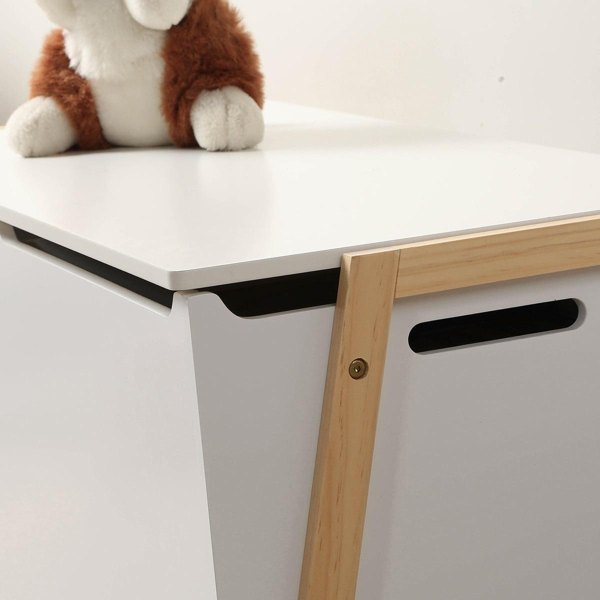 AUFBEWAHRUNGSTRUHE mit 2 Fächern für Kinder 99/40/43 cm - Weiß, Holzwerkstoff (40/43/48cm) - Calicosy