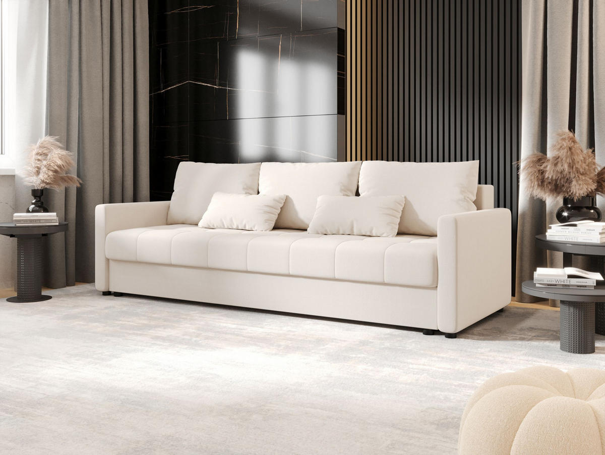 SOFA MOS mit Schlaffunktion COSMIC 10 mit Stauraum - Schwarz, Textil (84/72/220cm) - Bedante
