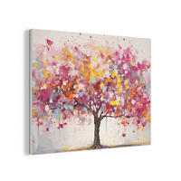 AKUSTIKPANEEL Aquarell - Baum - Kunst - Abstrakt 100x70 cm - Multicolor, Textil (100/0.9/70cm) - MuchoWow