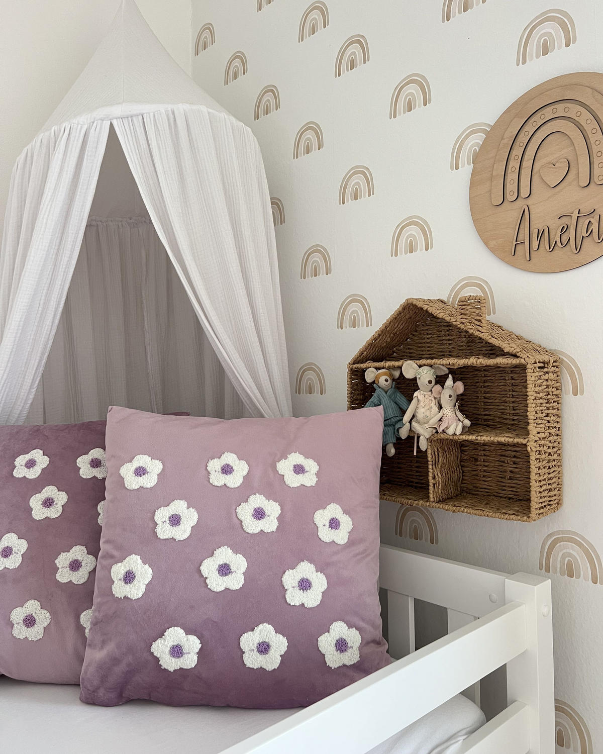 DEKOKISSEN 2er-Set Violett 45/45 cm Echinacea - Violett, Textil (45/45cm) - Beliani